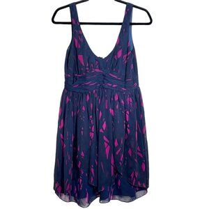 BCBGeneration Blue Purple Sleeveless V Neck Mini Dress Size 8